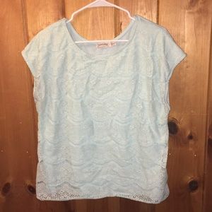 Light blue lace T-shirt